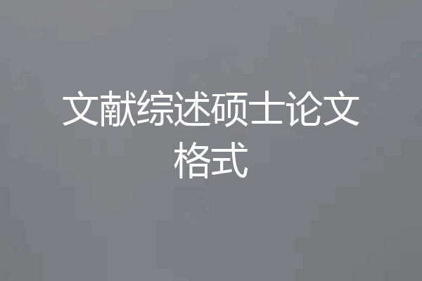 文献综述硕士论文格式