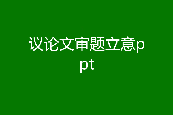 议论文审题立意ppt