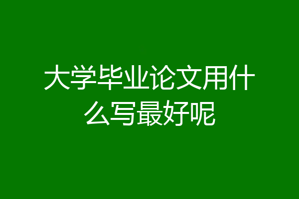 大学毕业论文用什么写最好呢