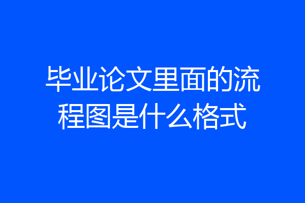 毕业论文里面的流程图是什么格式