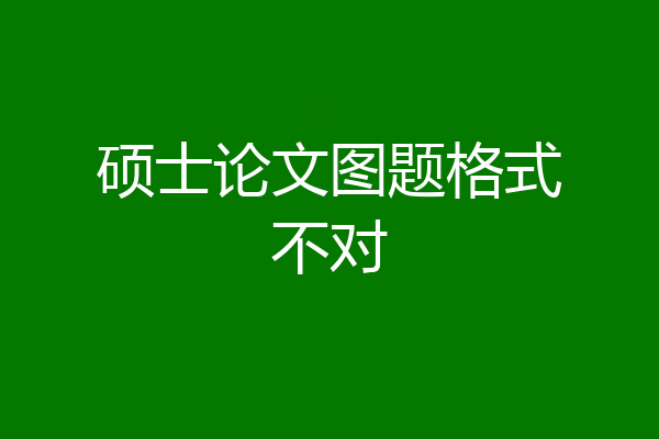 硕士论文图题格式不对