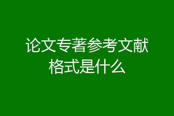 论文专著参考文献格式是什么