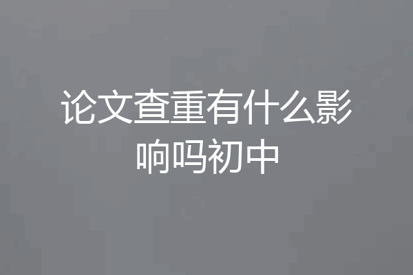 论文查重有什么影响吗初中