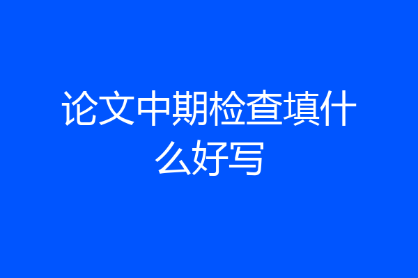 论文中期检查填什么好写