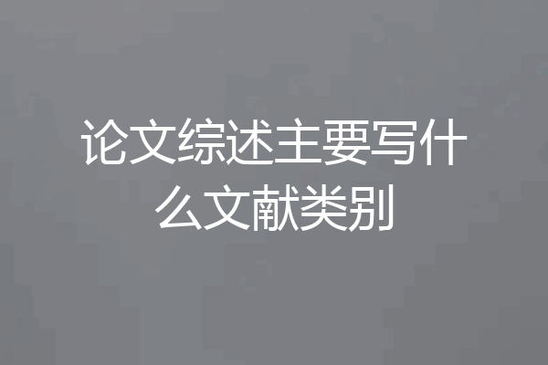 论文综述主要写什么文献类别
