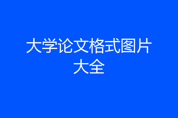 大学论文格式图片大全