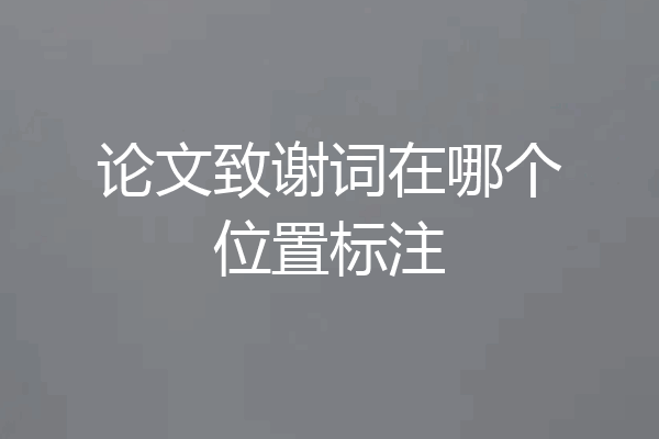 论文致谢词在哪个位置标注
