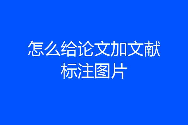怎么给论文加文献标注图片