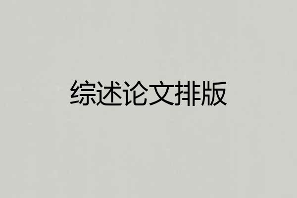 综述论文排版