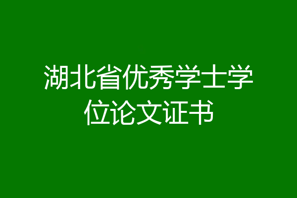 湖北省优秀学士学位论文证书