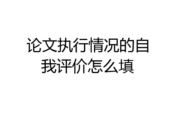 论文执行情况的自我评价怎么填