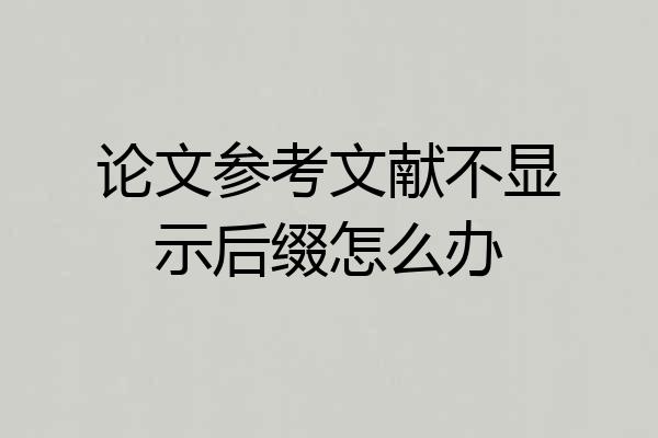 论文参考文献不显示后缀怎么办