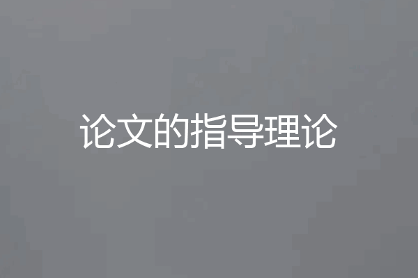 论文的指导理论