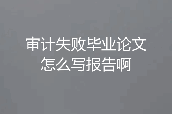 审计失败毕业论文怎么写报告啊