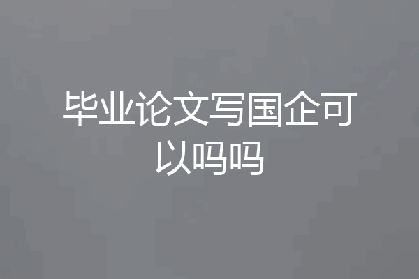 毕业论文写国企可以吗吗