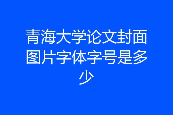 青海大学论文封面图片字体字号是多少