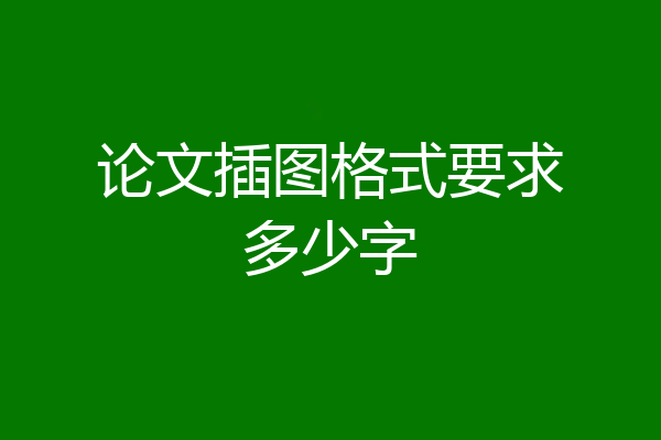 论文插图格式要求多少字
