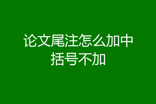 论文尾注怎么加中括号不加