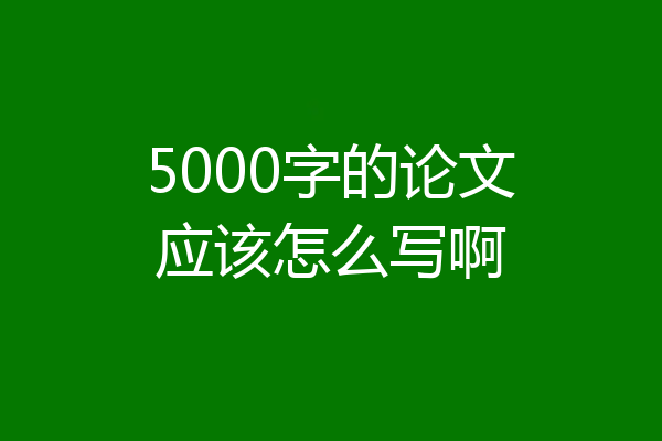 5000字的论文应该怎么写啊