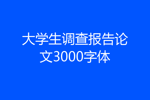 大学生调查报告论文3000字体