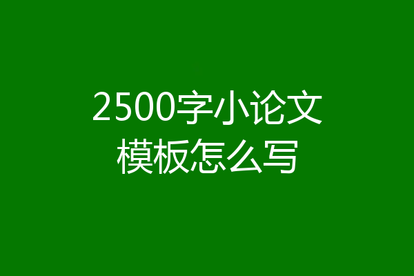 2500字小论文模板怎么写