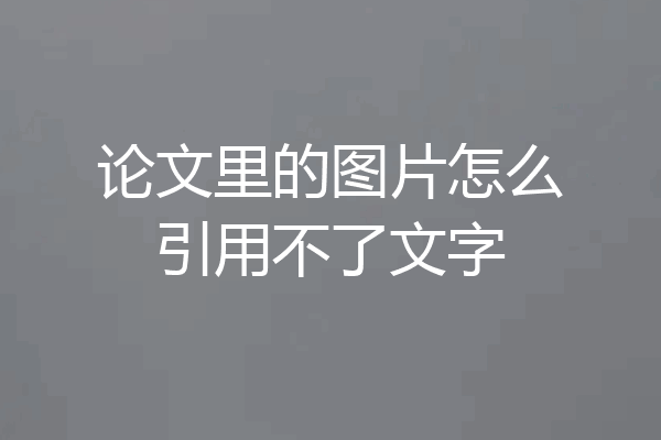 论文里的图片怎么引用不了文字