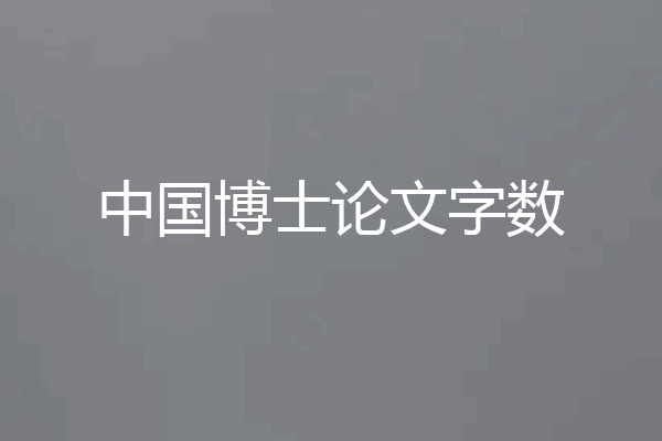 中国博士论文字数