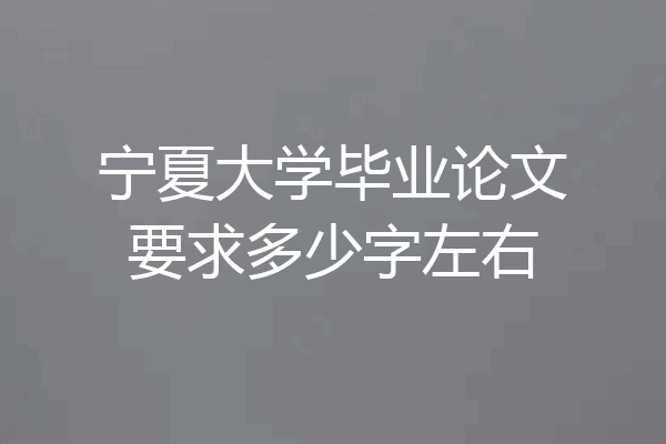 宁夏大学毕业论文要求多少字左右
