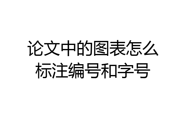 论文中的图表怎么标注编号和字号