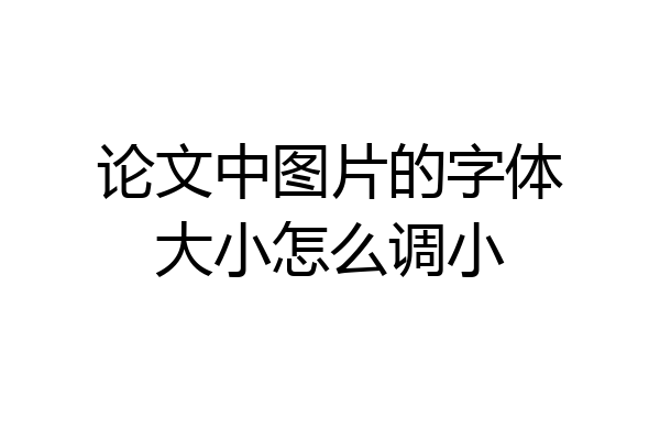 论文中图片的字体大小怎么调小