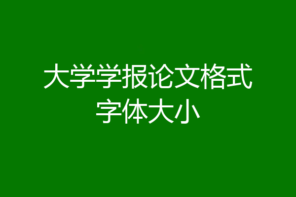 大学学报论文格式字体大小
