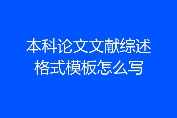 本科论文文献综述格式模板怎么写