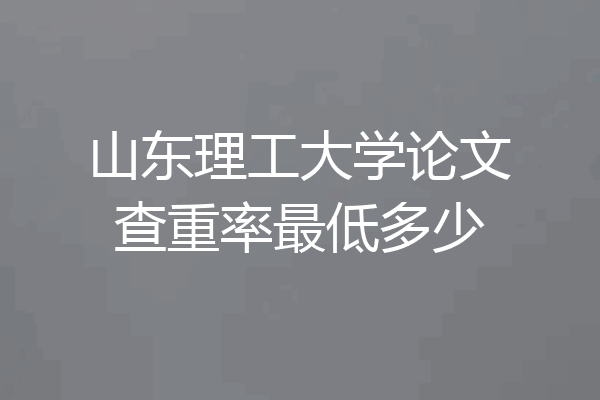 山东理工大学论文查重率最低多少
