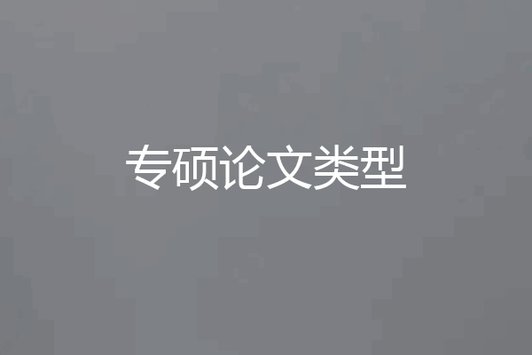 专硕论文类型