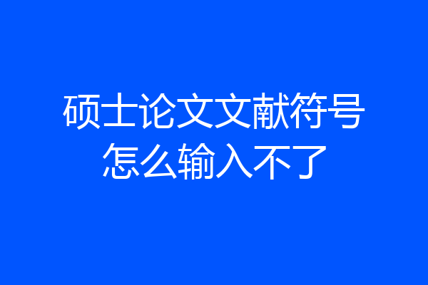 硕士论文文献符号怎么输入不了