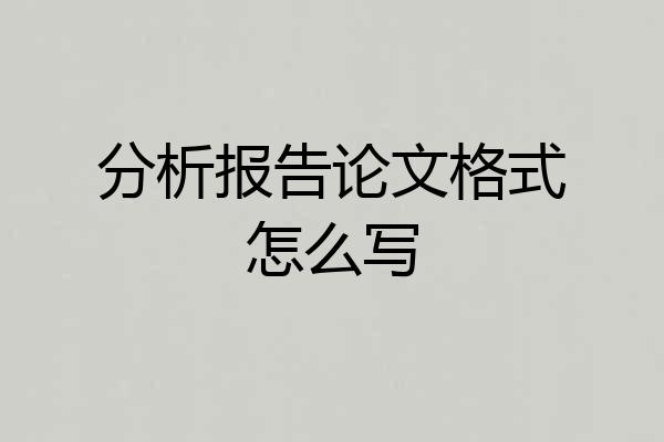 分析报告论文格式怎么写