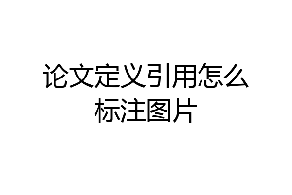 论文定义引用怎么标注图片