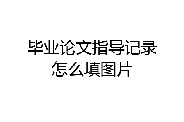 毕业论文指导记录怎么填图片