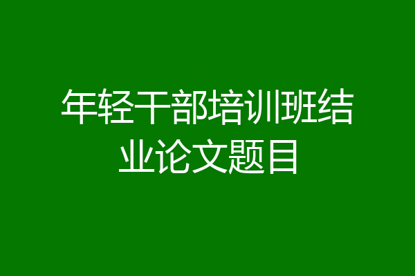 年轻干部培训班结业论文题目