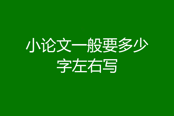 小论文一般要多少字左右写