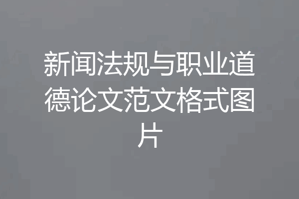 新闻法规与职业道德论文范文格式图片
