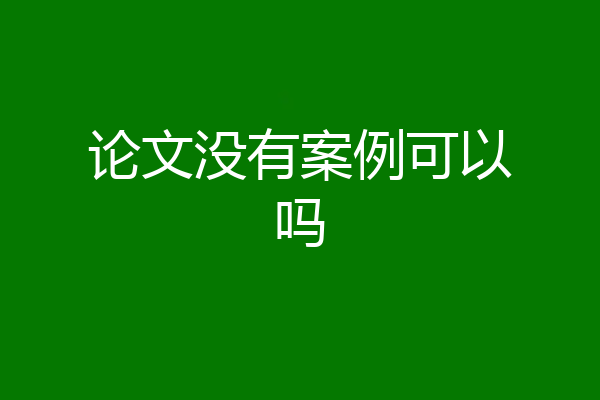 论文没有案例可以吗