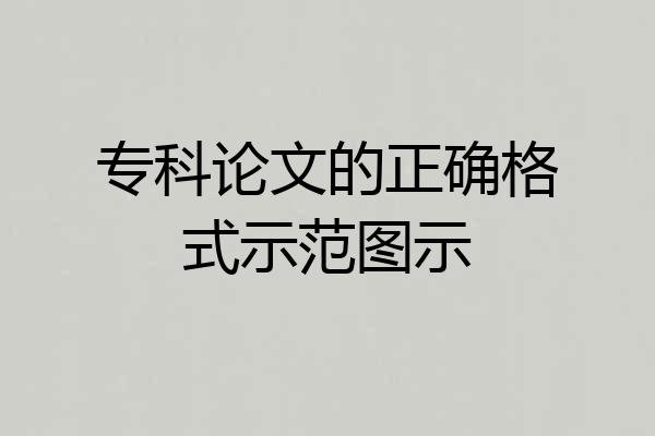 专科论文的正确格式示范图示