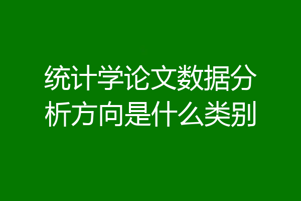 统计学论文数据分析方向是什么类别