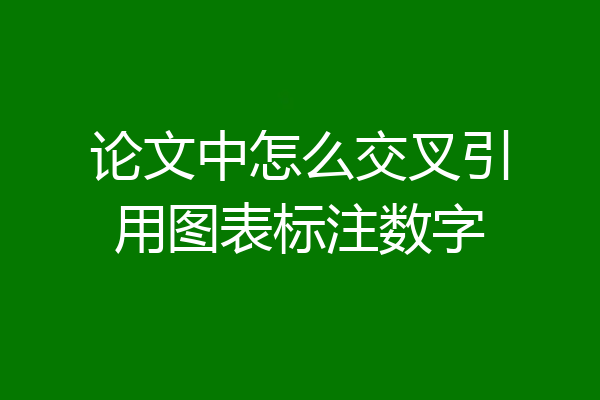 论文中怎么交叉引用图表标注数字