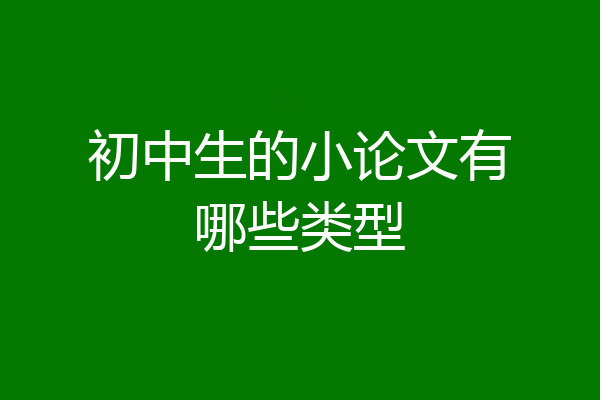 初中生的小论文有哪些类型