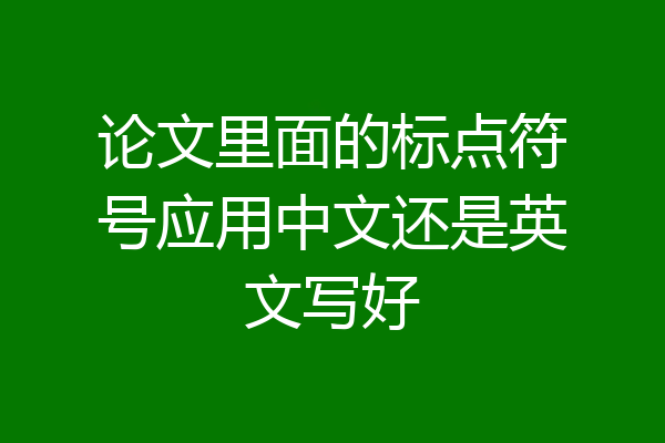 论文里面的标点符号应用中文还是英文写好