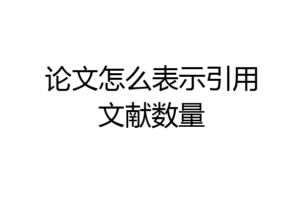 论文怎么表示引用文献数量