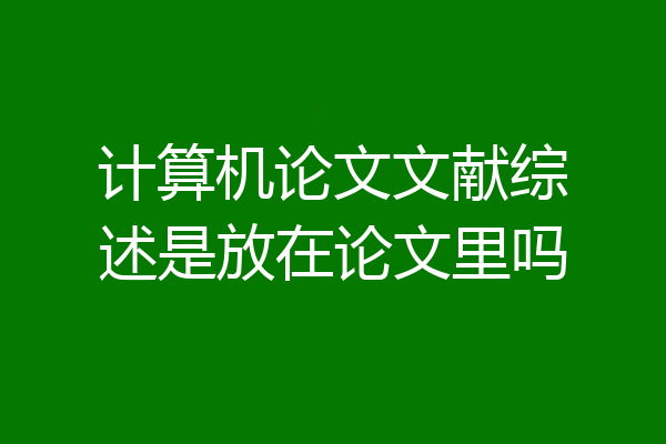 计算机论文文献综述是放在论文里吗
