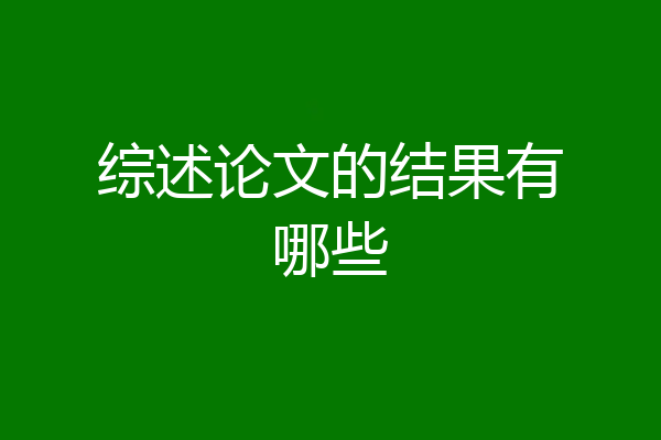 综述论文的结果有哪些